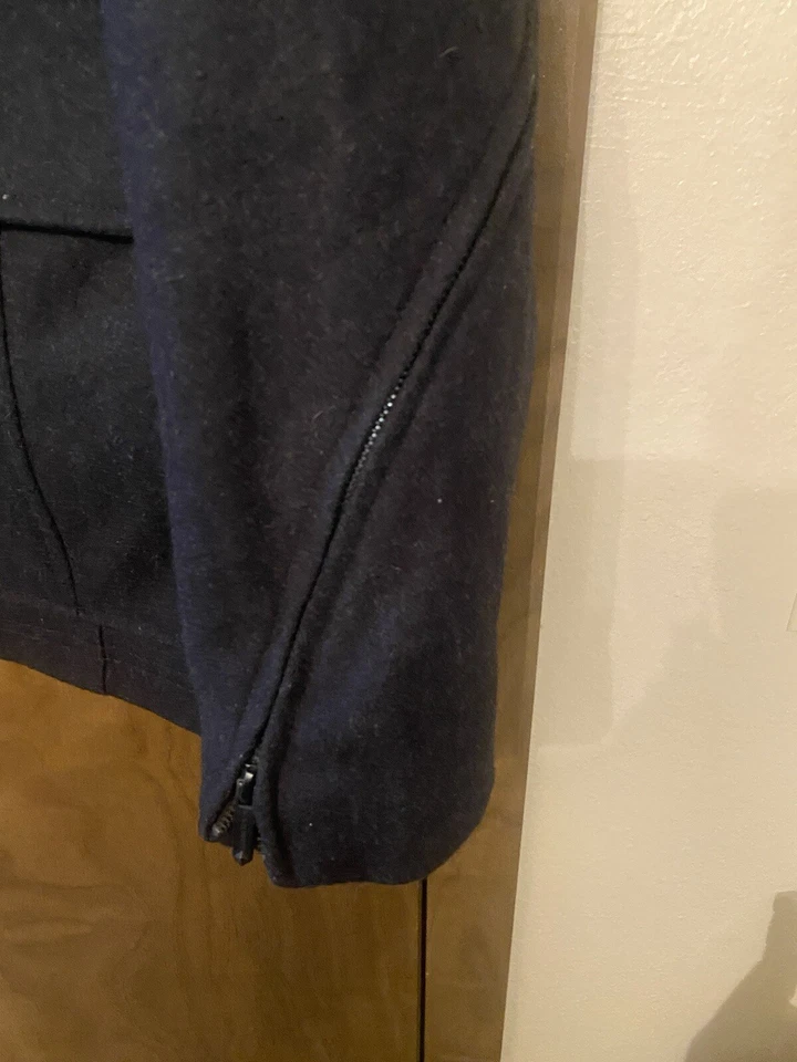 Black Rivet Mens Medium Black Wool Blend Coat Hooded Full Zip Medium - Image 3 of 4