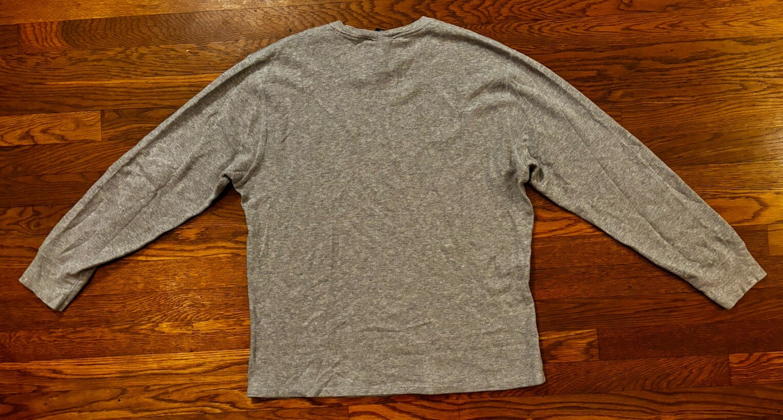 Polo Ralph Lauren Pigiama Cialda Termica Uomo XL Grigio Manica Lunga Navy Pony