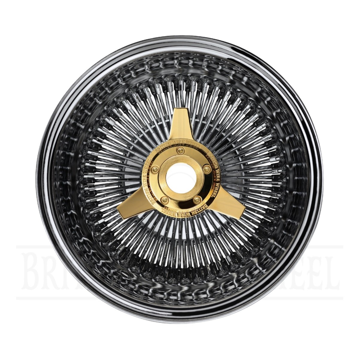 14x7 Rev SS 100 Spoke Wire Wheels + Gold Zenith 3 Bar KO + Locking