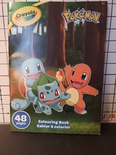 Pokemon-Pikachu Crayola 48pgs Colouring Book Charmander Squirtle  More NEW