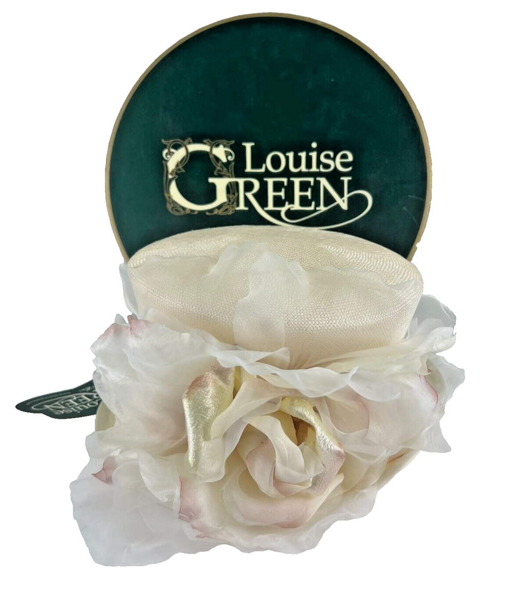 LOUISE GREEN MILLINERY 6050 KYES NATURAL STRAW HAT W/ FLOWER /w TAGS Wedding