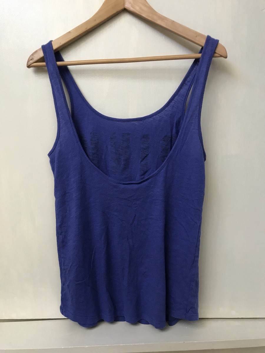Victoria's Secret Pink Tank Top Blue Size XS Deep Scoop Back Logo