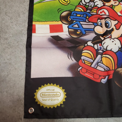 Super Mario Kart Custom Wall Flag Banner Tapestry 2 x 3 Ft, SNES
