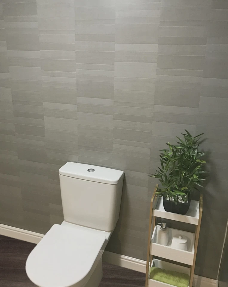 Graphite Grey Modern Tile Effect Bathroom Panels Shower Wall PVC Cladding - Image 4 of 4