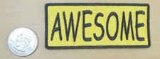 " AWESOME " IRON-ON SEW-ON EMBROIDERED PATCH 3 1/2 " X 1 1/2 "