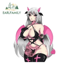 EARLFAMILY 5.1" Dragon Girl Anime Car Stickers Humorous Vinyl Lapotp RV Decals