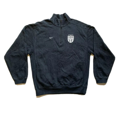 Nike Team Sweatshirt Mens Medium M Soccer Pullover Fleece Lined 1/4 Zip Swoosh