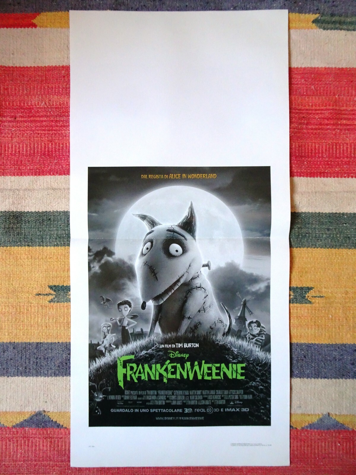 Locandina originale film Frankenweenie (2012) - Regia di Tim Burton