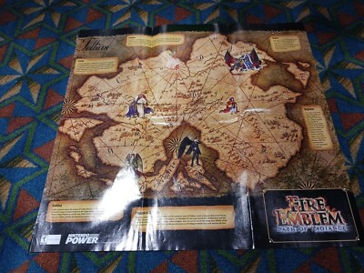 Fire Emblem Path of Radiance Poster Tellius Map Nintendo Power Vtg 2005