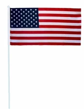 American Flag 20” X 10”  26”  Plastic Stick