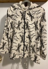 Twill Two Twenty Zip Up Hooded Lightweight Jacket Size Large Dragonfly Print