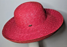 Scala Collection Wide Brim Red Beach Sun Straw Hat One Size Excellent Condition