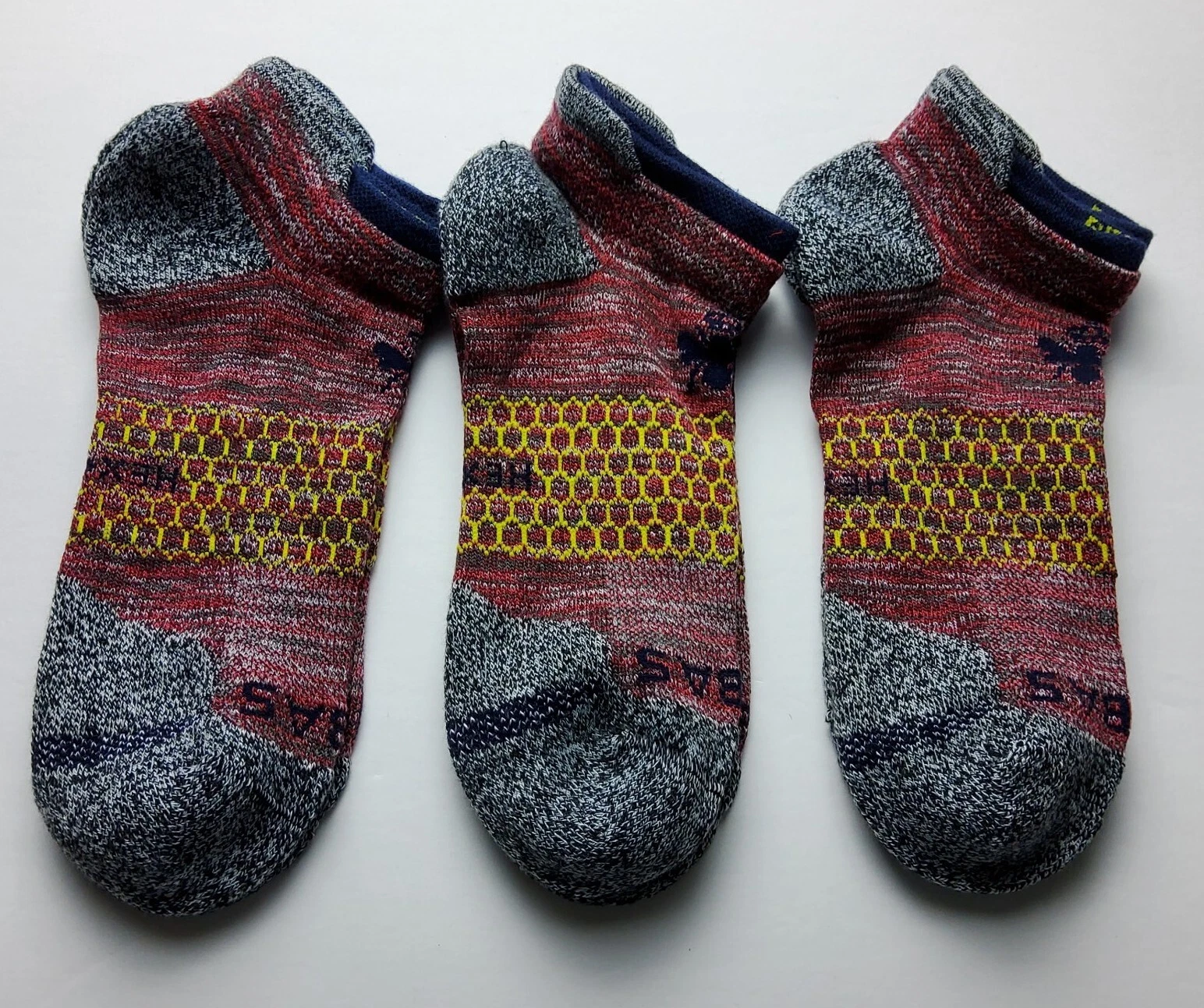Bombas Hex-Tec Athletic Ankle Socks Lot Of 3 Size L