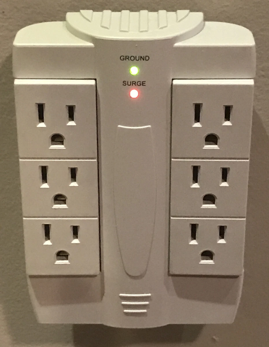 6 Plug Outlet Surge Protector Model 02 007 7MS