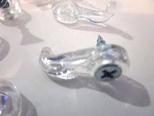 Glass Retainer Clip - Clear Plastic - 3/16" offset, New