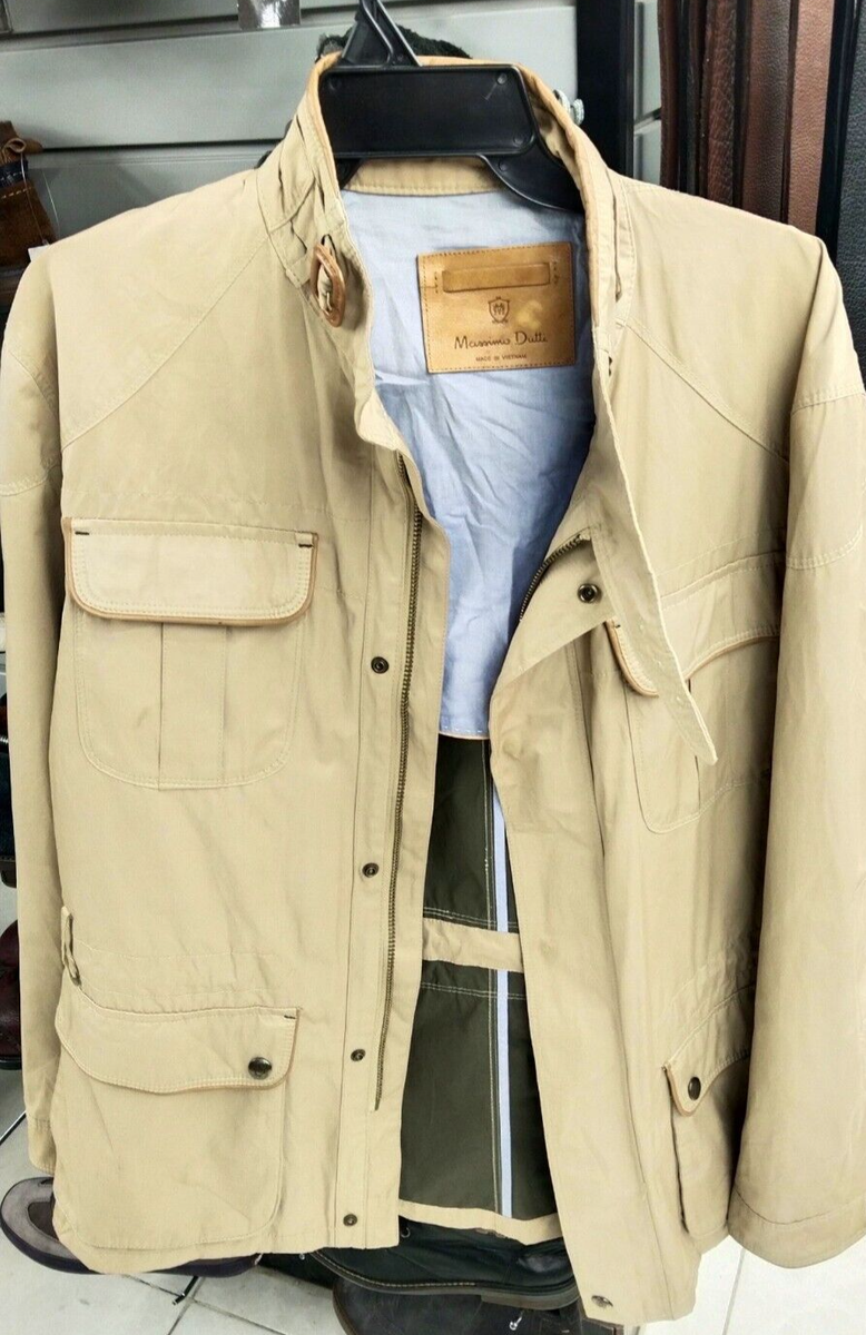 Massimo Dutti 3410 Jacket Men XL Zipper color 710 Beige Massimo Dutti 3410 Jacket Men XL Zipper color 710 Beige