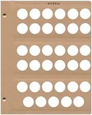 Dansco Album Extra Page For US Nickels Coin Collection 35 Slots Ports New Page