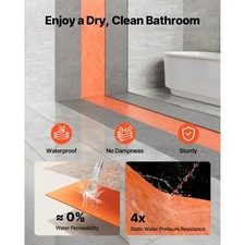 Waterproof Membrane for Shower, 3.3 x 131.7 ft 432 sq.ft Waterproofing Til