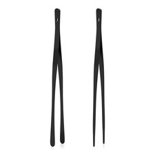 2PCS Cooking Tongs Tweezers 12" Stainless Steel Kitchen Utensils Metal Fine Twee