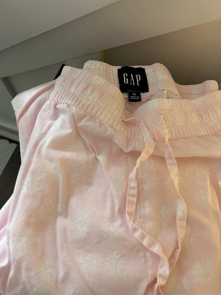 Calça de pijama de algodão rosa Gap flocos de neve tamanho XL feminina - Imagem 4 de 4
