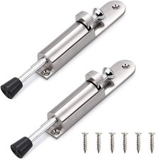 2 Pack Kickdown Door Stop, CertBuy Stainless Steel Easy Step Silver