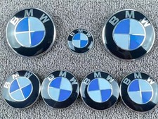 7pcs Bmw Blue White Roundel Grommets 82mm 74mm Front Rear Emblem Badge