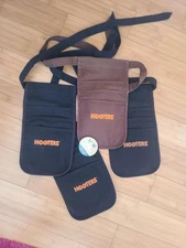 Hooters Girl Waitress Uniform Brown Apron Money Pouch and pin CHOOSE