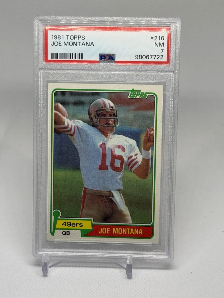 1981 Topps - Joe Montana Rookie RC #216 PSA Near Mint 7, HOF San Francisco 49ers - Image 3 of 4