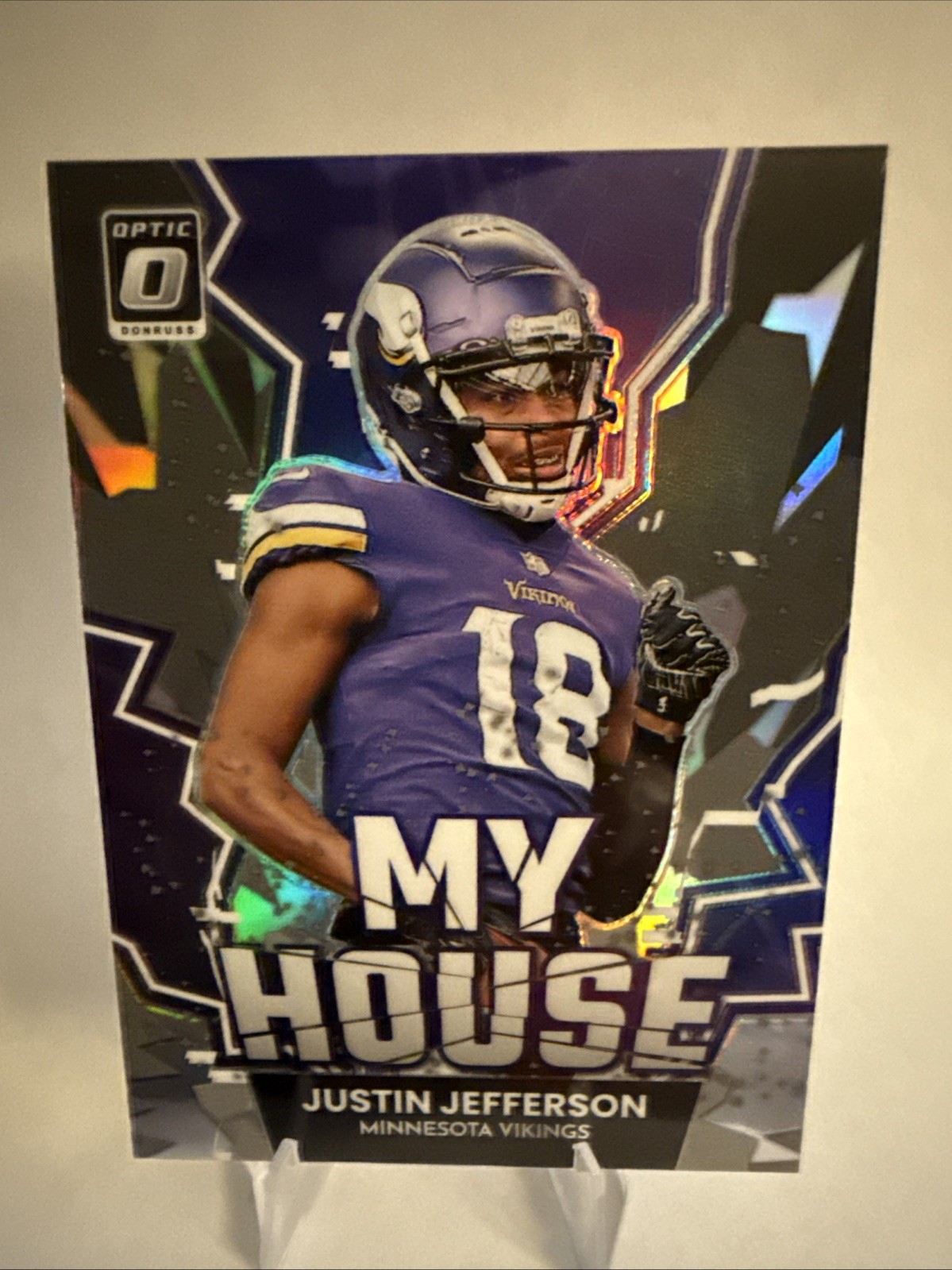 2022 Panini Donruss Optic Justin Jefferson MY HOUSE #MH-8 Vikings Holo Prizm