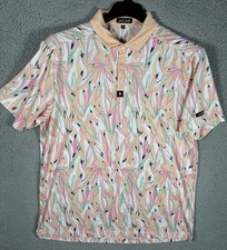 Bad Birdie Polo Shirt Mens Extra Large XL all Over Print Hawaiian Golf