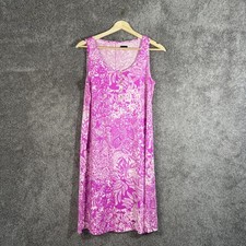 Lilly Pulitzer Dress Womens Small Fuchsia Floral Sleeveless Cotton Half Button