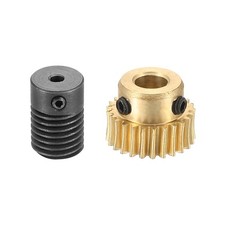 Worm Gear Set 0.5 Module 1:25 Reduction Rate(Gear-5mm Bore, Rod 3mm Bore)
