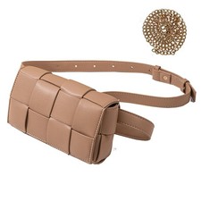 Mini Woven Lether Purse Crossbody, Waist Pack Bag with Adjustable Belt, Fanny...