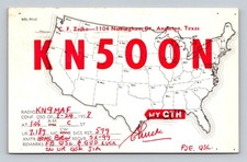 Radioaficionado QSL KN5OON Angleton Texas 1958 transmisor de preparación casera