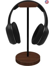 Headphone Holder Stand for Desk, Wood and Metal Headset Hanger Mount Hook