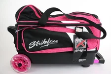 KR Strikeforce Cruiser Smooth Black/Pink2 Ball Roller Bowling Bag New Read