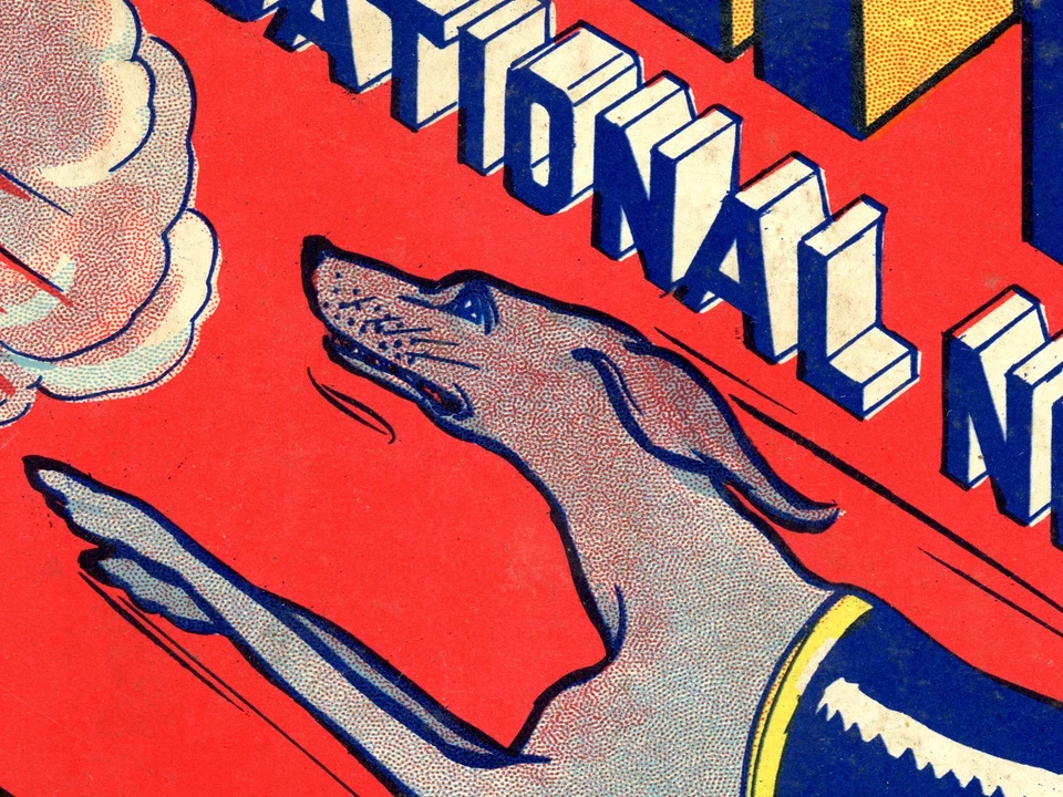 Vintage Whippet Dog Race Poster – Retro Board Game Art Print – 1940's Wall Decor - Image 3 of 4