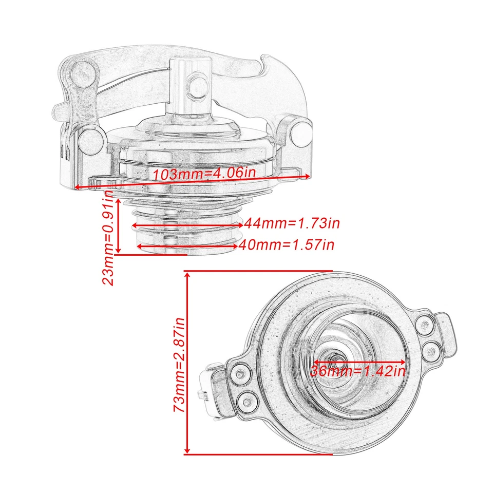 Fuel Gas Tank Cap For Harley Sportster 883/1200XL Touring Road King Softail Foto 2 de 4