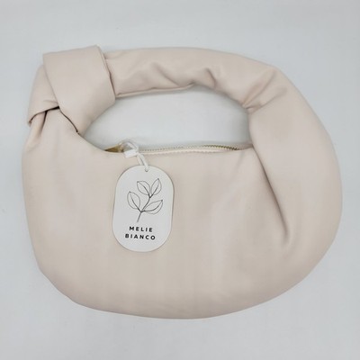 Anthropologie Melie Bianco Brigitte Woven Knot Satchel Bag Cream Color NWT FLAW