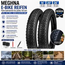 2er Set 26 Zoll E-Bike Reifen 3.0 Zoll Stoßdämpfend rutschfest für Fat Tire …