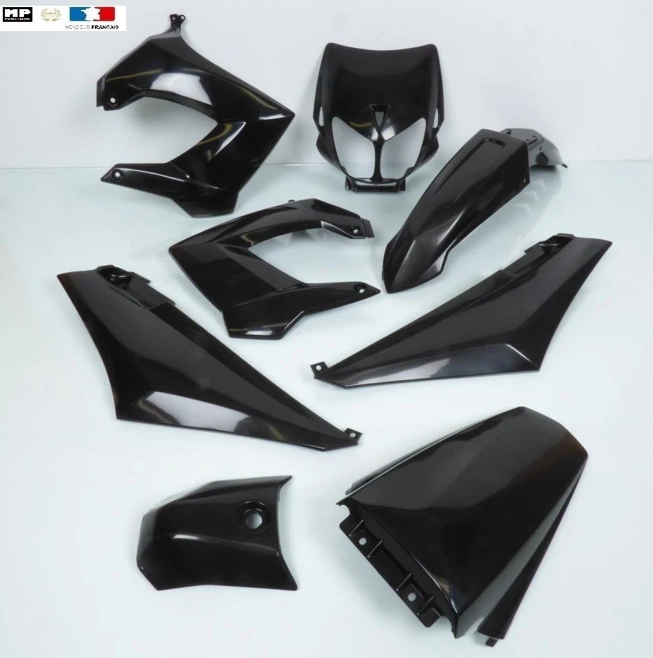 Carénage Gilera SMT 50 kit habillage carrosserie 8 pièces noir pour RCR 2004 2005