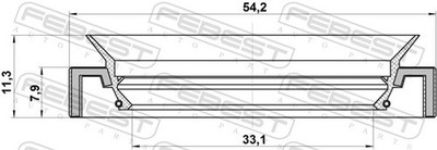 For FEBEST 95HAY-35540811R DRIVE SHAFT OIL SEAL 33.1X54.2X7.9X11.3