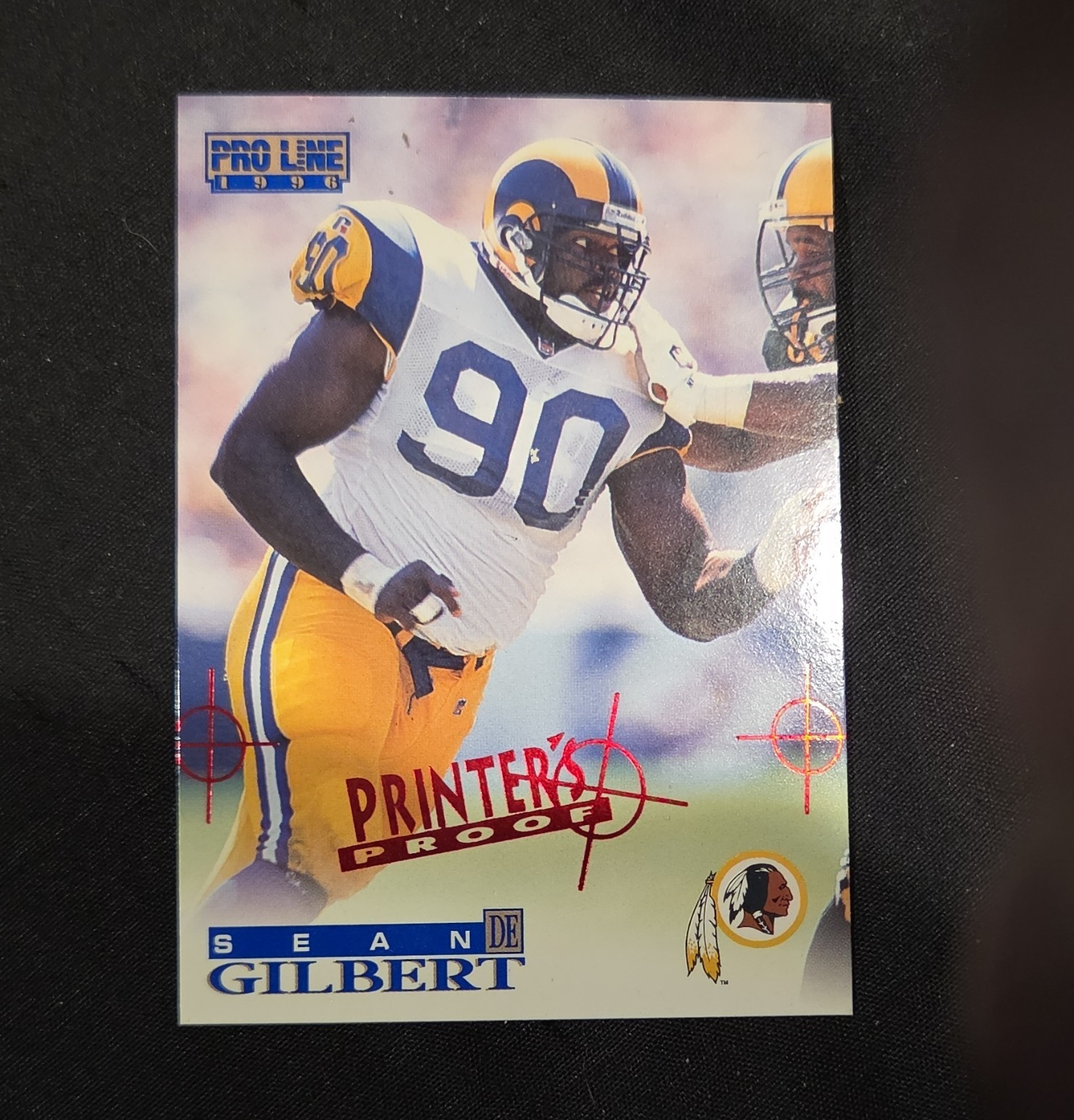 1996 Pro Line Sean Gilbert #181 Washington Redskins Printers Proof NFL