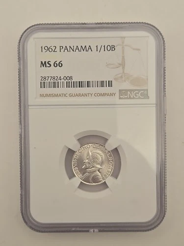 1962 Panama 1/10 Balboa NGC MS66