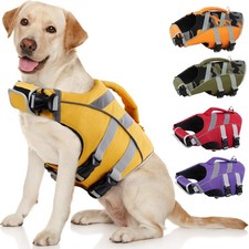 Dog Life Jacket with Reflective Stripes Adjustable High Visibility Vest,Ripstop