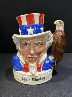 Royal Doulton Jim Beam Uncle Sam with Eagle Whiskey Character Jug 5 1/4'' EMPTY