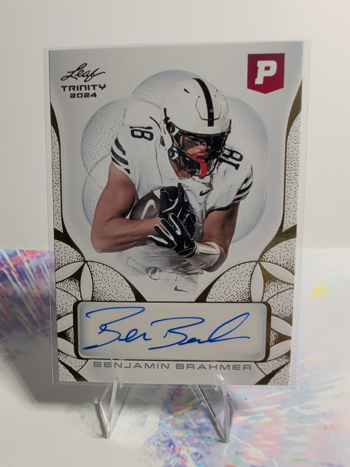 2024 Leaf Trinity Pristine Football #BA-BB1 Benjamin Brahmer Autographs