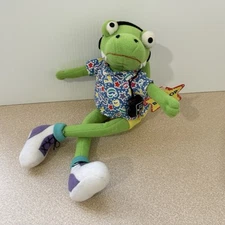 Russ Berrie & Co Vintage Green Crocodile w/Music Player Plush 8" New - Rare