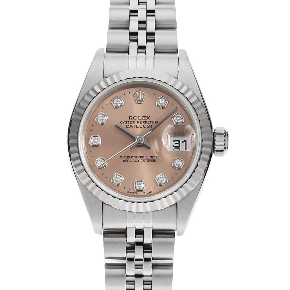 pink ROLEX second P 79174G Diamond Women hand Number 10P Datejust - vintagewatches.pk