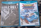WII U CALL OF DUTY BLACK OPS 2 AND SONIC ALL STARS RACING TRANSFORMED